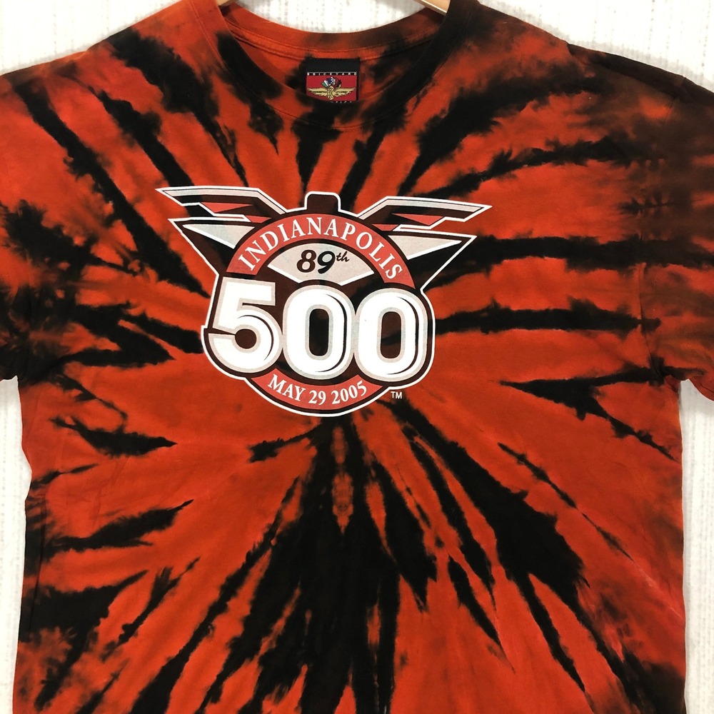 Indianapolis 500 89th Annual‎ Race T Shirt Mens XL Orange Black Tie Dye 2005